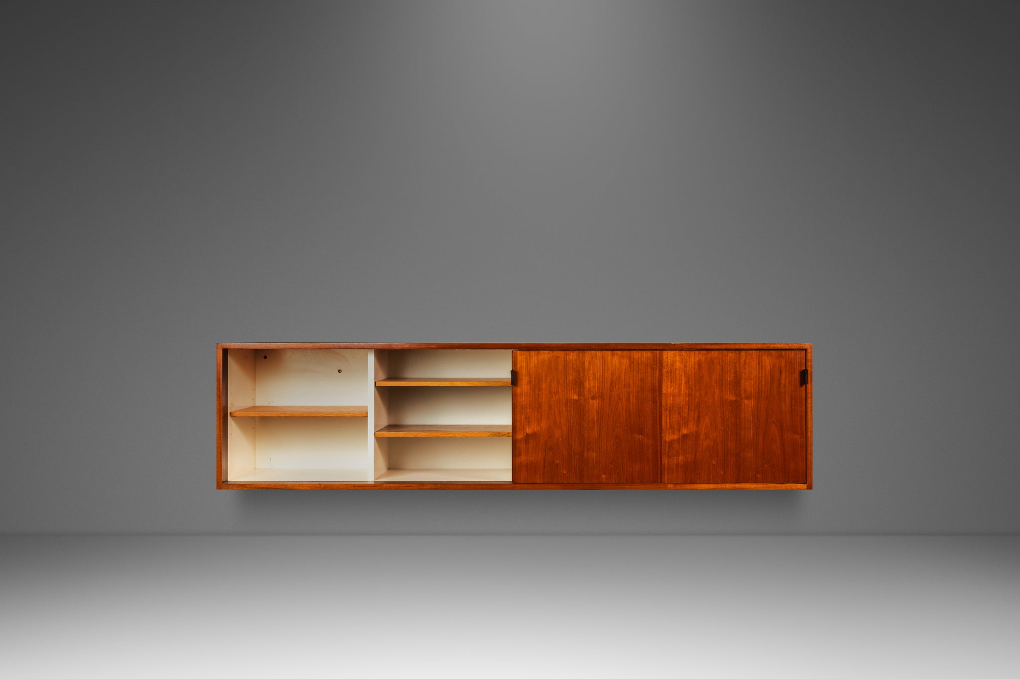Mid-Century Modern Wall Mount Cabinet / Credenza Model 123 W-1 by Flor