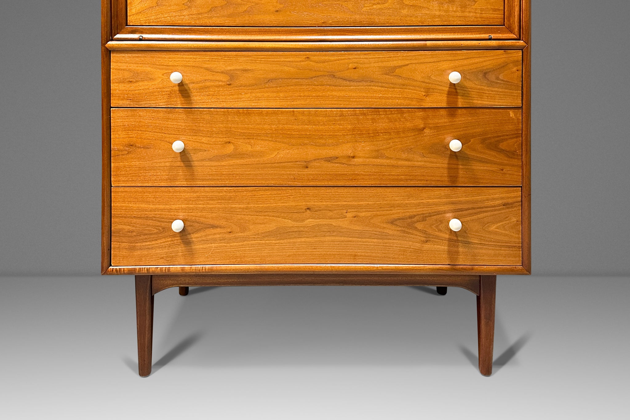 mid century modern tallboy dresser Mid Century Modern Walnut Tall Boy Five Drawer Dresser by Kipp Stewart