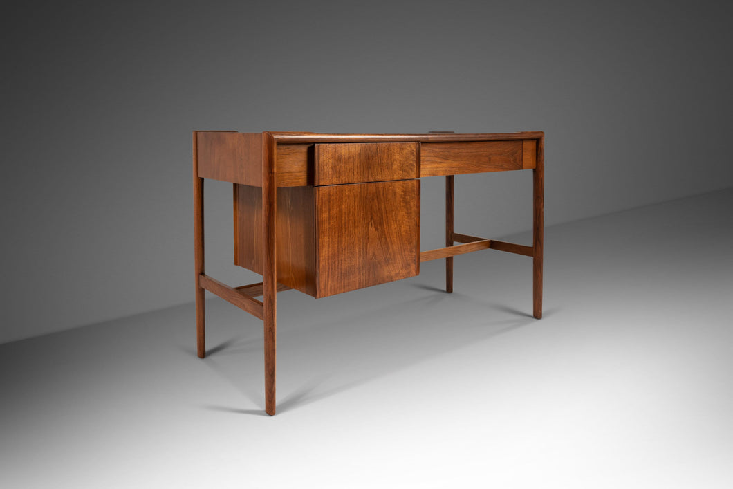 Mid Century Modern Writing Desk in Walnut by Barney Flagg for Drexel, United States, c. 1960's-ABT Modern