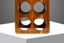 Load image into Gallery viewer, Mid-Century Organic Modern Minimalist &quot;Domino&quot; Wine Rack in Solid Monkey Pod Wood, USA, c. 1970s-ABT Modern
