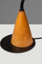 Load image into Gallery viewer, Mid-Century Post Modern Memphis-Style &#39;UFO&#39; Adjustable Halogen Table Desk Lamp w/ Oak Base, c. 1980s-ABT Modern
