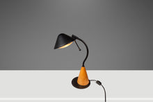 Load image into Gallery viewer, Mid-Century Post Modern Memphis-Style &#39;UFO&#39; Adjustable Halogen Table Desk Lamp w/ Oak Base, c. 1980s-ABT Modern
