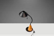 Load image into Gallery viewer, Mid-Century Post Modern Memphis-Style &#39;UFO&#39; Adjustable Halogen Table Desk Lamp w/ Oak Base, c. 1980s-ABT Modern
