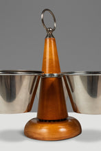 Load image into Gallery viewer, Mid-Century Scandinavian Condiment Carousel in Oak and Stainless Steel by STAKO w/ Complementary Mortar &amp; Pestel, Sweden, c. 1960s-ABT Modern
