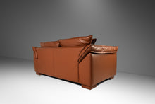 Load image into Gallery viewer, Modern Low Profile Loveseat Sofa in Cognac Brown Leather in the Manner of Niels Eilersen, USA, c. 1980&#39;s-ABT Modern
