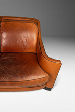 Load image into Gallery viewer, ON HOLD Art Deco Mid-Century Modern Three-Seater Sofa with Sculptural Arms in Patinaed Leather, USA, c. 1970s-ABT Modern
