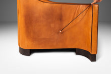 Load image into Gallery viewer, ON HOLD Set of Two Art Deco Mid-Century Modern Sofas with Sculptural Arms in Patinaed Leather, USA, c. 1970s-ABT Modern
