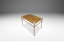 Load image into Gallery viewer, Perfectly Patinaed Petite Mid-Century Modern Accent Bench in Animal Hide &amp; Leather After T.H. Robsjohn-Gibbings, USA, c. 1980&#39;s-ABT Modern
