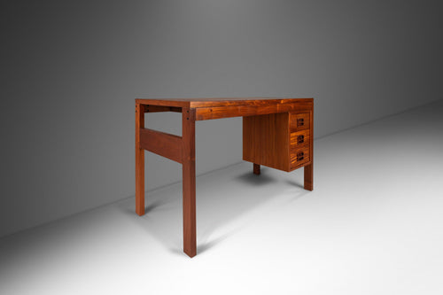 Petite Danish Modern Mid-Century Modern Writers Desk in Teak in the Manner of Erik Brouer, Denmark, c. 1970s-ABT Modern