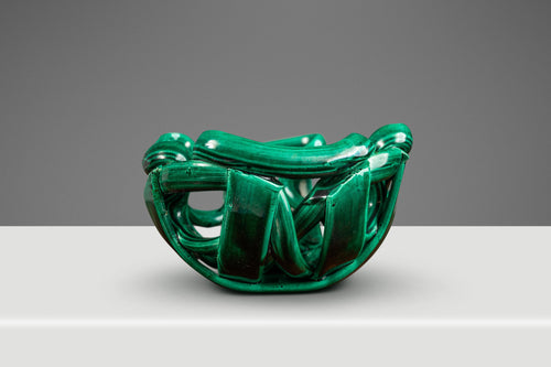 Post Modern Abstract Braided Ceramic Bowl Display Piece, USA, c. 1980's-ABT Modern