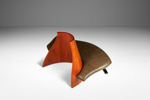 Load image into Gallery viewer, Post Modern Art Deco Serpentine Asymmetrical Architectural Bench / Sofa in Oak &amp; Leather in the Manner of Thomas Stender, c. 1980s-ABT Modern
