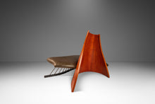 Load image into Gallery viewer, Post Modern Art Deco Serpentine Asymmetrical Architectural Bench / Sofa in Oak &amp; Leather in the Manner of Thomas Stender, c. 1980s-ABT Modern
