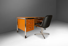 Load image into Gallery viewer, Post Modern &#39;Signatur&#39; Executive Desk by in Honey Oak w/ Chrome Detailing by Tord Bjorklund for IKEA, Sweden, c. 1980-ABT Modern
