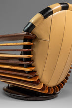 Load image into Gallery viewer, Rare Art Deco Organic Modern "Luxor" Armchair / Lounge Chair in Leather, Spruce &amp; Palmwood by Pacific Green, Australia, c. 2000s-ABT Modern
