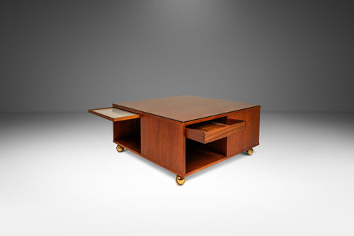 Rare Danish Mid-Century Modern Cube Coffee Table in Teak by Peter Løvig Nielsen for Løvig, Denmark, c. 1960's-ABT Modern
