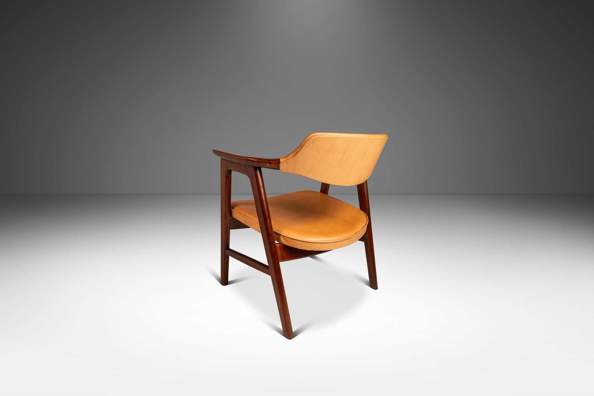 Rare Danish Mid-Century Modern Model 42 Arm Chair in Teak & Leather by