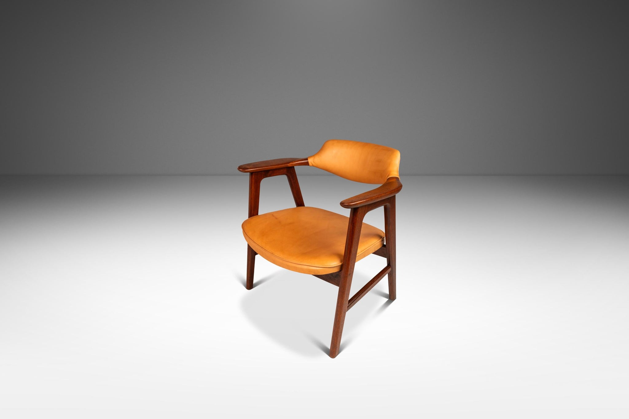 Rare Danish Mid-Century Modern Model 42 Arm Chair in Teak & Leather by