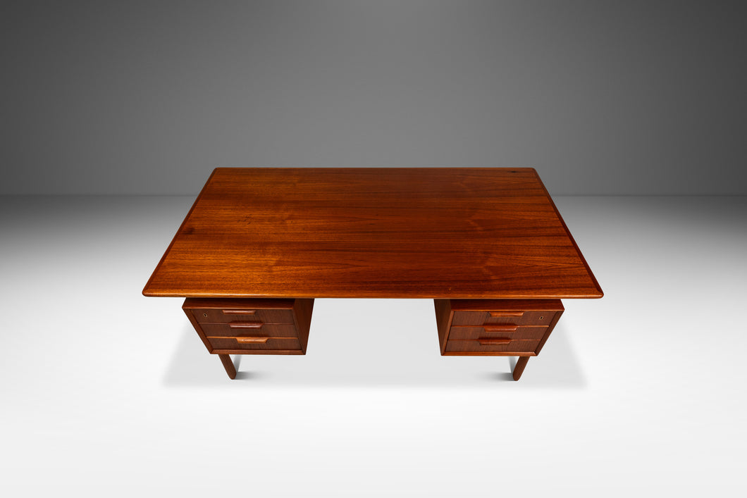 Rare Danish Mid-Century Modern Model 75 Teak Writing Desk by Gunni Omann for Omann Jun Møbelfabrik, Denmark, c. 1960s-ABT Modern