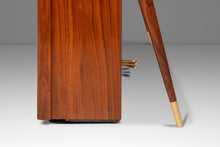 Load image into Gallery viewer, Rare Early Mid Century Modern Baldwin Acrosonic Piano in Walnut, Brass &amp; Caning #759945, USA, c. 1960s-ABT Modern
