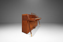 Load image into Gallery viewer, Rare Early Mid Century Modern Baldwin Acrosonic Piano in Walnut, Brass &amp; Caning #759945, USA, c. 1960s-ABT Modern
