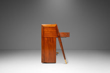 Load image into Gallery viewer, Rare Early Mid Century Modern Baldwin Acrosonic Piano in Walnut, Brass &amp; Caning #759945, USA, c. 1960s-ABT Modern
