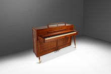 Load image into Gallery viewer, Rare Early Mid Century Modern Baldwin Acrosonic Piano in Walnut, Brass &amp; Caning #759945, USA, c. 1960s-ABT Modern
