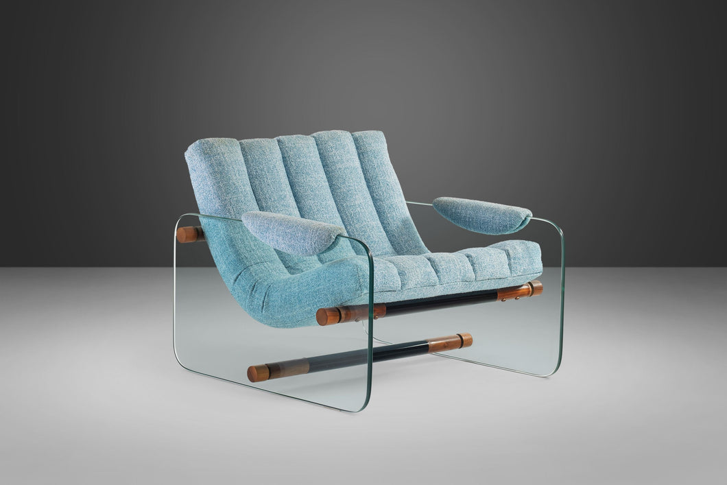 Rare Glass Lounge Chair After Fabio Lenci by Adrian Pearsall for Craft Associates, USA, c. 1970's-ABT Modern