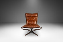 Load image into Gallery viewer, Rare High-Back Falcon Chair with Matching Ottoman in Leather by Sigurd Ressel for Vatne Møbler, Norway, c. 1970&#39;s-ABT Modern
