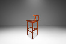 Load image into Gallery viewer, Rare Mid-Century Danish Modern Barstool in Teak &amp; Leather by Knud Bent for Korup Stolefabrik, Denmark, c. 1960s-ABT Modern
