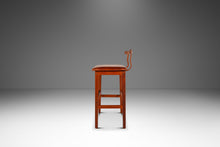 Load image into Gallery viewer, Rare Mid-Century Danish Modern Barstool in Teak &amp; Leather by Knud Bent for Korup Stolefabrik, Denmark, c. 1960s-ABT Modern
