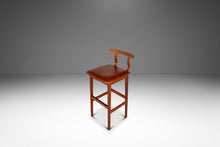 Load image into Gallery viewer, Rare Mid-Century Danish Modern Barstool in Teak &amp; Leather by Knud Bent for Korup Stolefabrik, Denmark, c. 1960s-ABT Modern
