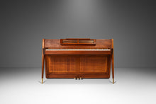 Load image into Gallery viewer, Rare Mid-Century Modern Baldwin Acrosonic Spinet Piano in Walnut, Brass &amp; Cane, USA, c. 1960s-ABT Modern
