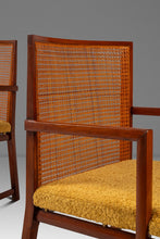 Load image into Gallery viewer, Rare Mid-Century Modern Cane-Backed Armchair in Walnut &amp; Bouclé by Michael Taylor for Baker Furniture (New World Collection), USA, c. 1960s-ABT Modern
