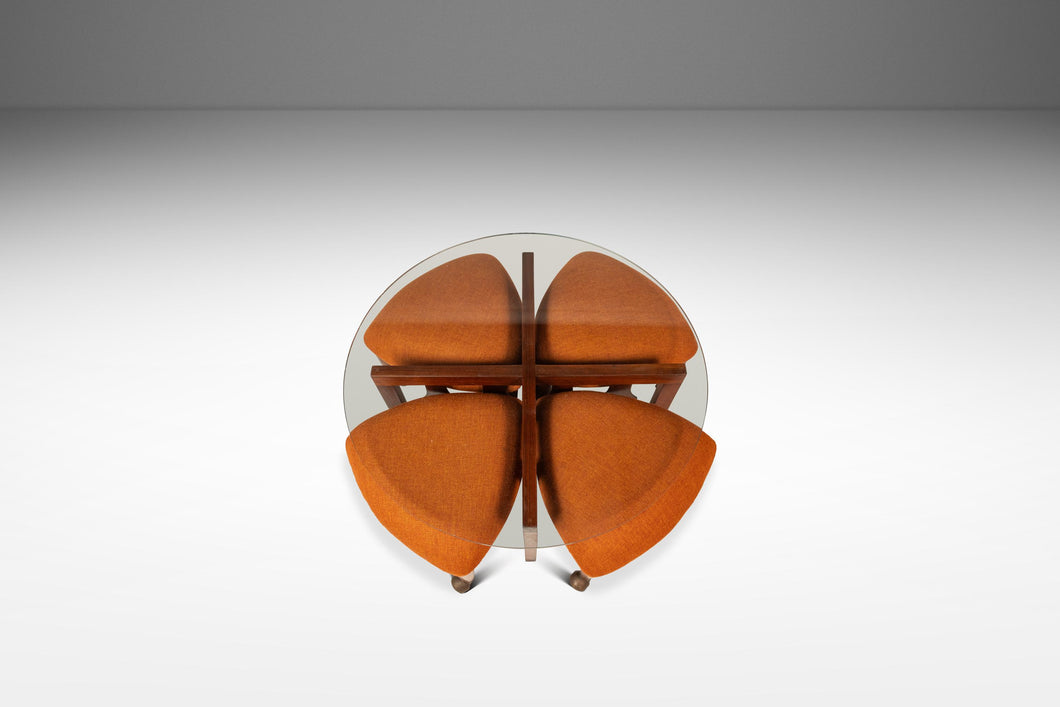 Rare Mid-Century Modern Coffee Table & Set of Four 