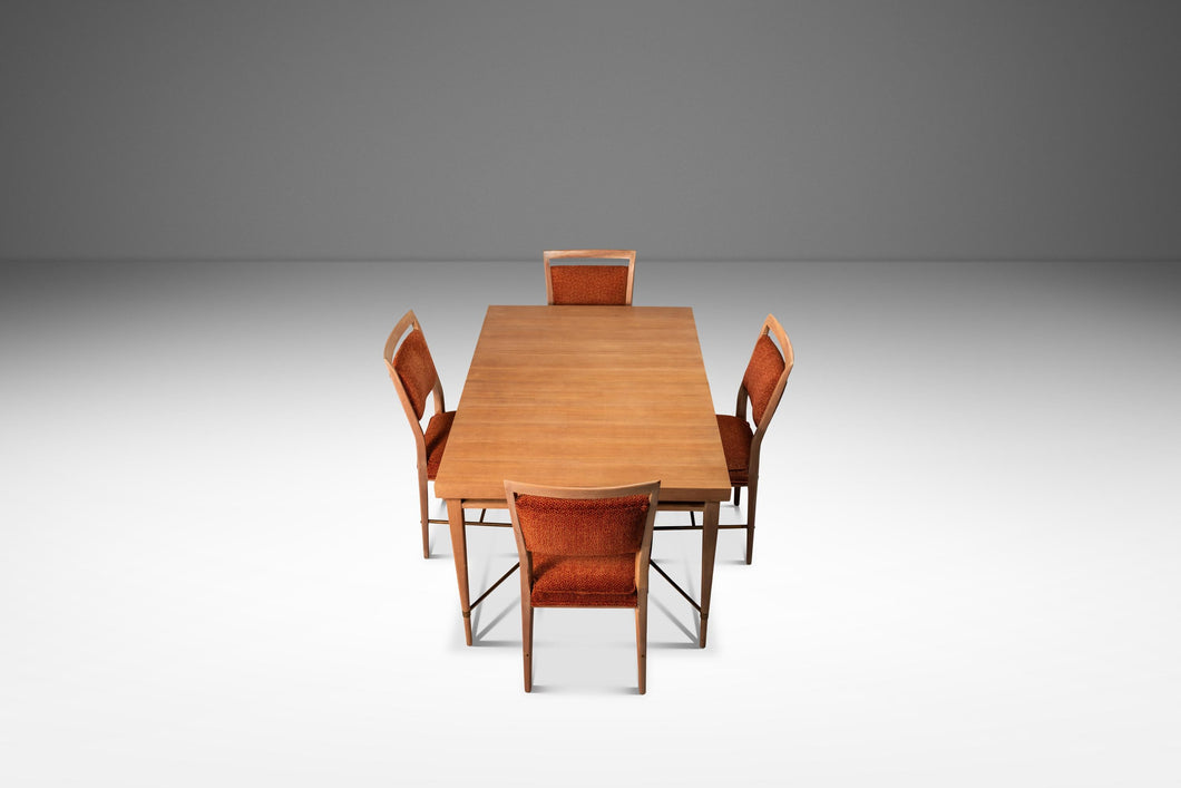 Rare Mid-Century Modern Dining Room Set (Table and Chairs) in Mahogany & Brass by Paul McCobb for Calvin Furniture, USA, c. 1950s-ABT Modern