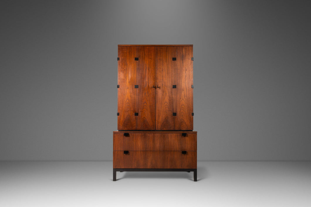 Rare Mid-Century Modern Gentlemen's Chest / Dresser in Walnut by Milo Baughman for Directional, USA, c. 1960's-ABT Modern