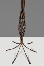 Load image into Gallery viewer, Rare Mid-Century Modern Rustic Hand-Forged Twisted Metal Torchiere Table Lamp by Robert Sonneman for George Kovacs, USA, c. 1990

