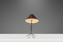 Load image into Gallery viewer, Rare Mid-Century Modern Rustic Hand-Forged Twisted Metal Torchiere Table Lamp by Robert Sonneman for George Kovacs, USA, c. 1990
