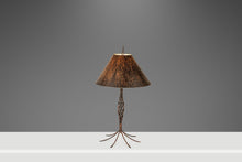 Load image into Gallery viewer, Rare Mid-Century Modern Rustic Hand-Forged Twisted Metal Torchiere Table Lamp by Robert Sonneman for George Kovacs, USA, c. 1990
