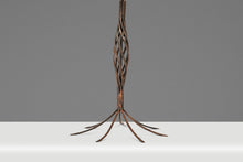 Load image into Gallery viewer, Rare Mid-Century Modern Rustic Hand-Forged Twisted Metal Torchiere Table Lamp by Robert Sonneman for George Kovacs, USA, c. 1990
