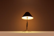 Load image into Gallery viewer, Rare Mid-Century Modern Rustic Hand-Forged Twisted Metal Torchiere Table Lamp by Robert Sonneman for George Kovacs, USA, c. 1990
