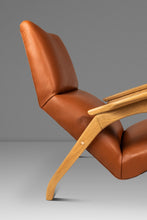 Load image into Gallery viewer, Rare Mid-Century Modern Sculptural Lounge Chair &amp; Ottoman in Oak and Italian Leather in the Manner of Adrian Pearsall, USA, c. 1960s-ABT Modern
