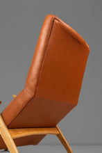 Load image into Gallery viewer, Rare Mid-Century Modern Sculptural Lounge Chair &amp; Ottoman in Oak and Italian Leather in the Manner of Adrian Pearsall, USA, c. 1960s-ABT Modern
