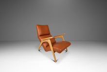 Load image into Gallery viewer, Rare Mid-Century Modern Sculptural Lounge Chair &amp; Ottoman in Oak and Italian Leather in the Manner of Adrian Pearsall, USA, c. 1960s-ABT Modern
