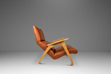 Load image into Gallery viewer, Rare Mid-Century Modern Sculptural Lounge Chair &amp; Ottoman in Oak and Italian Leather in the Manner of Adrian Pearsall, USA, c. 1960s-ABT Modern
