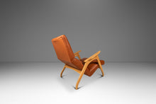 Load image into Gallery viewer, Rare Mid-Century Modern Sculptural Lounge Chair &amp; Ottoman in Oak and Italian Leather in the Manner of Adrian Pearsall, USA, c. 1960s-ABT Modern
