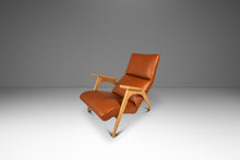 Load image into Gallery viewer, Rare Mid-Century Modern Sculptural Lounge Chair &amp; Ottoman in Oak and Italian Leather in the Manner of Adrian Pearsall, USA, c. 1960s-ABT Modern
