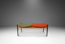 Load image into Gallery viewer, Rare Mid-Century Modern Two Seater Sculpted Bench in Oak &amp; New Two-Toned Upholstery by Arthur Umanoff, USA, c. 1960s-ABT Modern

