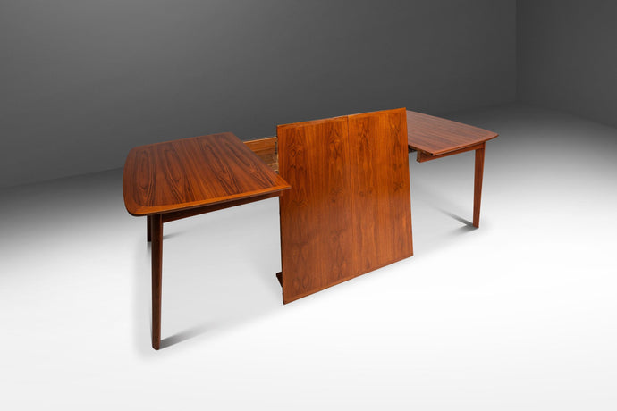 Rare Mid-Century Scandinavian Modern Expansion Dining Table w/ Stow-in-Table Leaves in Teak by Westnofa, Norway, c. 1970s-ABT Modern