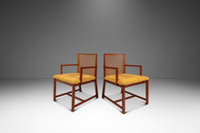Load image into Gallery viewer, Rare Pair of Mid-Century Modern Cane-Backed Armchairs in Walnut &amp; Bouclé by Michael Taylor for Baker (New World Collection), USA, c. 1960s-ABT Modern
